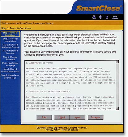 SmartClose Sign-up Wizard